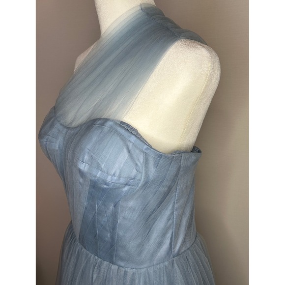 Blue Tulle One Shoulder Cinderella Dress Corset Party Formal Prom Women Size 8 - Picture 5 of 14